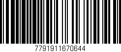 Código de barras (EAN, GTIN, SKU, ISBN): '7791911670644'