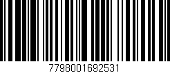 Código de barras (EAN, GTIN, SKU, ISBN): '7798001692531'