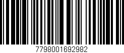 Código de barras (EAN, GTIN, SKU, ISBN): '7798001692982'