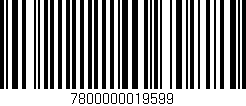 Código de barras (EAN, GTIN, SKU, ISBN): '7800000019599'