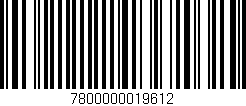 Código de barras (EAN, GTIN, SKU, ISBN): '7800000019612'