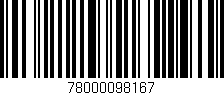 Código de barras (EAN, GTIN, SKU, ISBN): '78000098167'