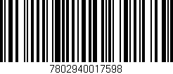 Código de barras (EAN, GTIN, SKU, ISBN): '7802940017598'