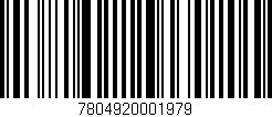 Código de barras (EAN, GTIN, SKU, ISBN): '7804920001979'