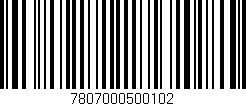 Código de barras (EAN, GTIN, SKU, ISBN): '7807000500102'