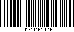 Código de barras (EAN, GTIN, SKU, ISBN): '7815111610016'