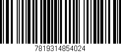 Código de barras (EAN, GTIN, SKU, ISBN): '7819314854024'