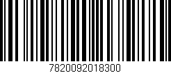 Código de barras (EAN, GTIN, SKU, ISBN): '7820092018300'