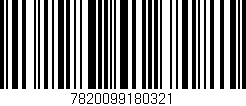 Código de barras (EAN, GTIN, SKU, ISBN): '7820099180321'