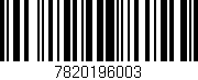 Código de barras (EAN, GTIN, SKU, ISBN): '7820196003'