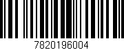 Código de barras (EAN, GTIN, SKU, ISBN): '7820196004'