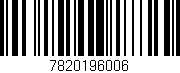 Código de barras (EAN, GTIN, SKU, ISBN): '7820196006'