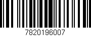 Código de barras (EAN, GTIN, SKU, ISBN): '7820196007'