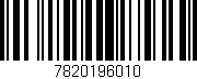 Código de barras (EAN, GTIN, SKU, ISBN): '7820196010'