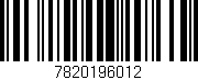 Código de barras (EAN, GTIN, SKU, ISBN): '7820196012'