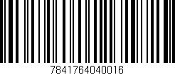 Código de barras (EAN, GTIN, SKU, ISBN): '7841764040016'