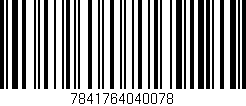 Código de barras (EAN, GTIN, SKU, ISBN): '7841764040078'