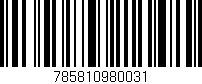Código de barras (EAN, GTIN, SKU, ISBN): '785810980031'