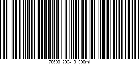 Código de barras (EAN, GTIN, SKU, ISBN): '78600_2334_0_800ml'