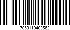 Código de barras (EAN, GTIN, SKU, ISBN): '7860113403562'