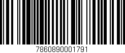 Código de barras (EAN, GTIN, SKU, ISBN): '7860890001791'