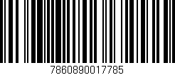 Código de barras (EAN, GTIN, SKU, ISBN): '7860890017785'