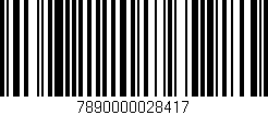 Código de barras (EAN, GTIN, SKU, ISBN): '7890000028417'