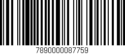 Código de barras (EAN, GTIN, SKU, ISBN): '7890000087759'