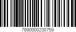 Código de barras (EAN, GTIN, SKU, ISBN): '7890000230759'