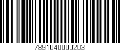 Código de barras (EAN, GTIN, SKU, ISBN): '7891040000203'