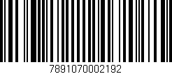Código de barras (EAN, GTIN, SKU, ISBN): '7891070002192'