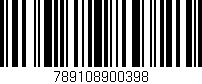 Código de barras (EAN, GTIN, SKU, ISBN): '789108900398'