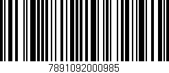 Código de barras (EAN, GTIN, SKU, ISBN): '7891092000985'