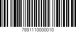 Código de barras (EAN, GTIN, SKU, ISBN): '7891110000010'