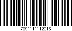 Código de barras (EAN, GTIN, SKU, ISBN): '7891111112316'