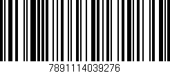 Código de barras (EAN, GTIN, SKU, ISBN): '7891114039276'