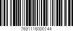 Código de barras (EAN, GTIN, SKU, ISBN): '7891116000144'