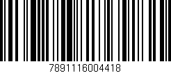 Código de barras (EAN, GTIN, SKU, ISBN): '7891116004418'