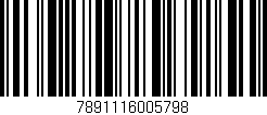 Código de barras (EAN, GTIN, SKU, ISBN): '7891116005798'