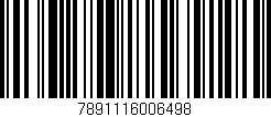 Código de barras (EAN, GTIN, SKU, ISBN): '7891116006498'