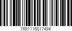 Código de barras (EAN, GTIN, SKU, ISBN): '7891116017494'
