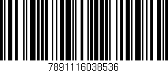 Código de barras (EAN, GTIN, SKU, ISBN): '7891116038536'