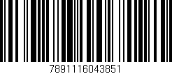 Código de barras (EAN, GTIN, SKU, ISBN): '7891116043851'