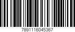 Código de barras (EAN, GTIN, SKU, ISBN): '7891116045367'
