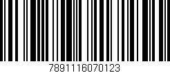 Código de barras (EAN, GTIN, SKU, ISBN): '7891116070123'