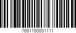 Código de barras (EAN, GTIN, SKU, ISBN): '7891160001111'