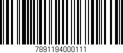Código de barras (EAN, GTIN, SKU, ISBN): '7891194000111'