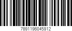 Código de barras (EAN, GTIN, SKU, ISBN): '7891196045912'
