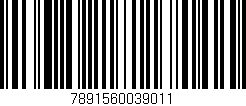 Código de barras (EAN, GTIN, SKU, ISBN): '7891560039011'