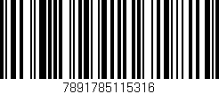 Código de barras (EAN, GTIN, SKU, ISBN): '7891785115316'
